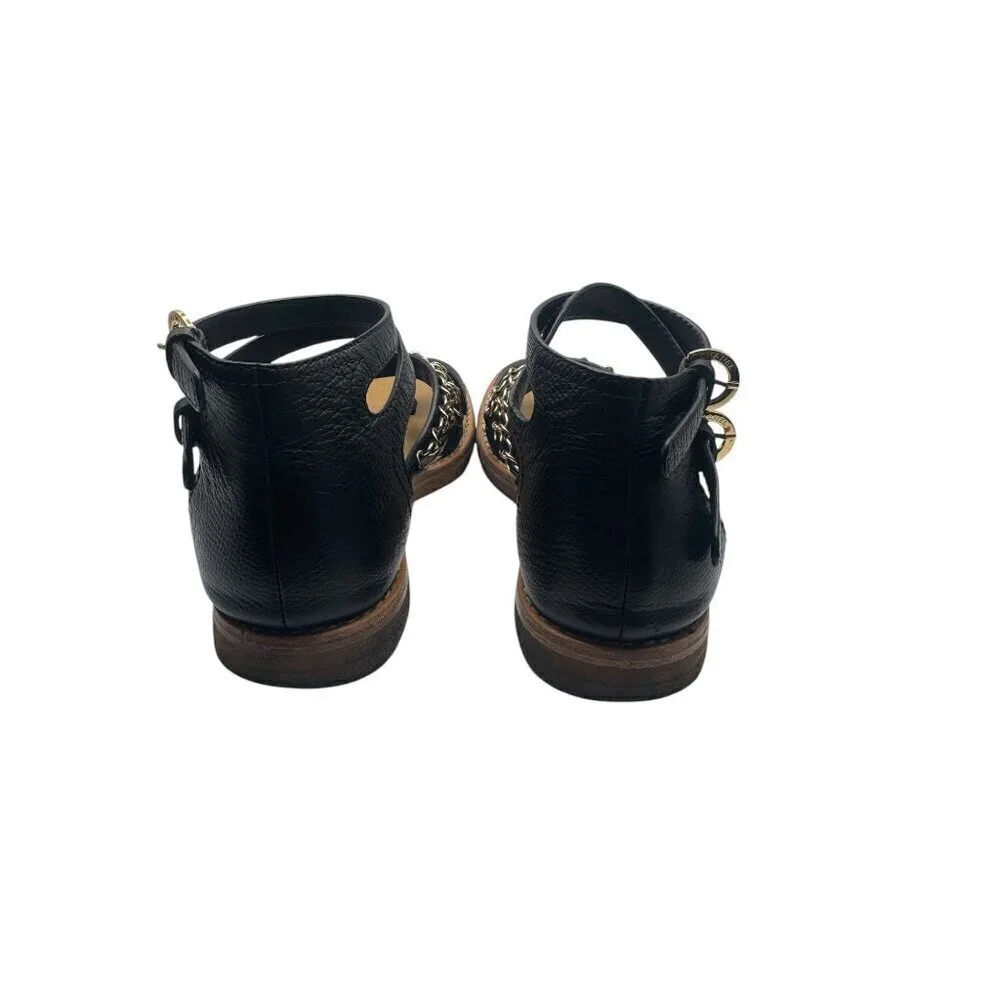 Chanel Sandals SS2016 Karl Lagerfeld  Black Chain Strap EU 37C
